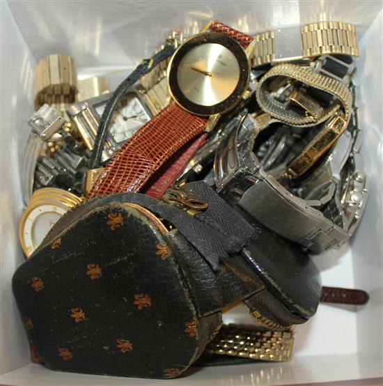 Bag of watches incl silver watch